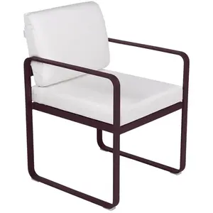 Fauteuil repas BELLEVIE - B9 cerise noire - blanc grisé Fermob pas cher