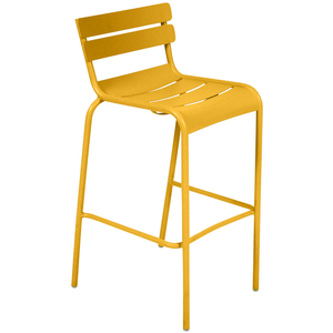 Fermob - Tabouret haut empilable Luxembourg - Jaune - Aluminium laqué ... pas cher