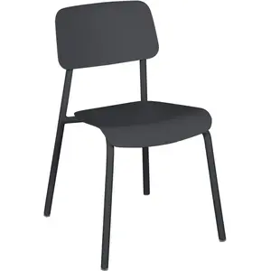 Fermob - Chaise empilable Studie - Noir - Aluminium - Designer Tristan... pas cher
