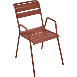 Fermob - Fauteuil bridge empilable Monceau - Marron - Acier peint - De...