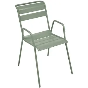 Fermob - Fauteuil bridge empilable Monceau - Vert - Acier peint - Desi...