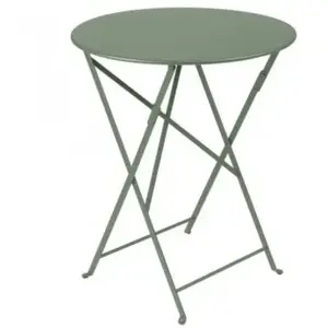 Table de jardin pliante Fermob Bistro acier cactus diam.60 cm, H.74 cm pas cher
