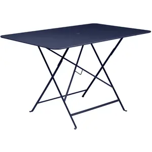 FERMOB Table de jardin Bistro - Rectangle - Acier - Bleu abysse - 6 personnes pas cher