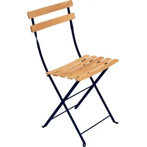 FERMOB Lot de 2 Chaises Pliantes Bistro Naturel en Acier et en Bois Métal pas cher