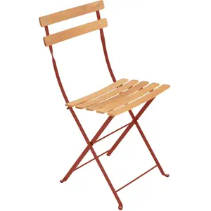 FERMOB Lot de 2 Chaises Pliantes Bistro Naturel en Acier et en Bois Métal pas cher