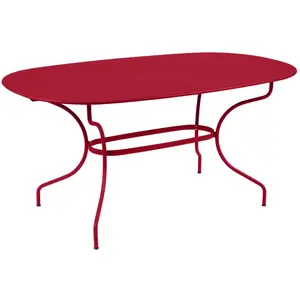 FERMOB Table de jardin Opera+ - Acier - Piment - 6 personnes pas cher