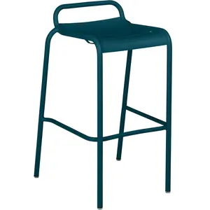Tabouret de Bar LUXEMBOURG - 21 bleu acapulco Fermob pas cher
