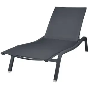 Fermob - Transat inclinable empilable Alizé - Noir - Toile polyester -...
