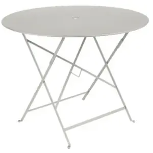 Fermob Table de jardin pliante Bistro en métal coloris gris argile Ø.96 x H.74 cm pas cher