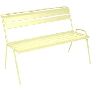 Fermob - Banc avec dossier Monceau - Jaune - Acier peint - Designer St... pas cher