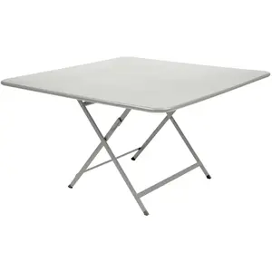 Table pliante CARACTÈRE - carré, 128 x 128 cm - A5 gris argile Fermob pas cher