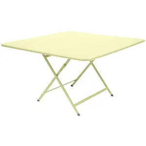 Table pliante CARACTÈRE - carré, 128 x 128 cm - A6 citron givré Fermob pas cher