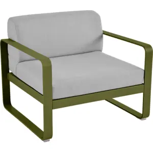 Fauteuil Bellevie Gris Flanelle en Aluminium FERMOB Métal / Tissus pas cher