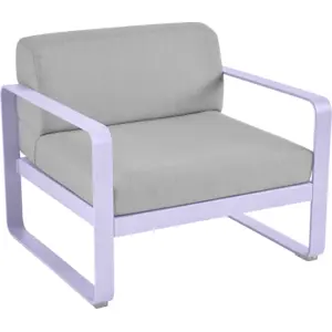 Fauteuil Bellevie Gris Flanelle en Aluminium FERMOB Métal / Tissus pas cher