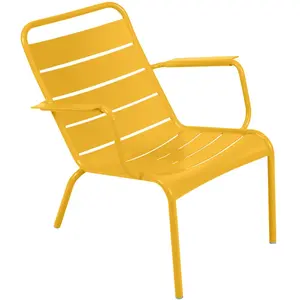 Fermob - Fauteuil bas Luxembourg - Jaune - Aluminium laqué - Designer ... pas cher