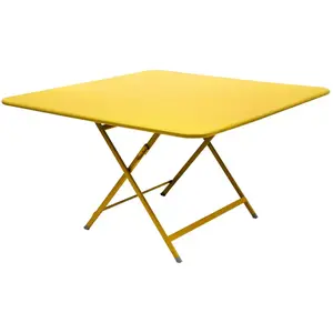 Table pliante CARACTÈRE - C6 Miel structure - carré, 128 x 128 cm Fermob pas cher