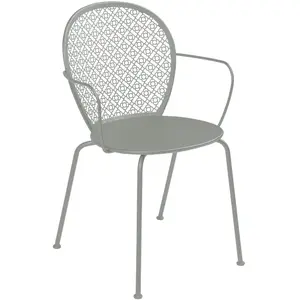 Fermob - Fauteuil empilable Lorette - Gris - Acier laqué - Designer Fr... pas cher