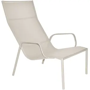 Fermob - Fauteuil lounge empilable Cadiz - Gris - Toile Batyline - Des... pas cher