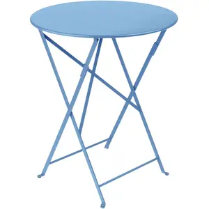 Fermob - Table ronde Bistro - Bleu - Acier laqué - Designer Studio Fermob pas cher