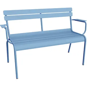 Fermob - Banc avec dossier Luxembourg - Bleu - Aluminium - Designer Fr...Vendu parmade-in-design