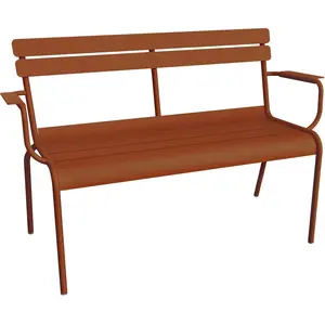 Fermob - Banc avec dossier Luxembourg - Orange - Aluminium - Designer ...Vendu parmade-in-design