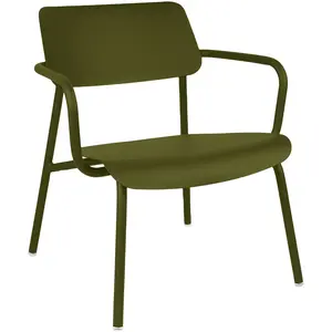 Fermob - Fauteuil bas empilable Studie - Vert - Aluminium - Designer T... pas cher
