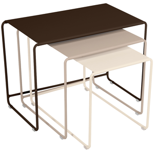 Trilogie de tables basses gigognes Bouquet rétro beige Oulala MétalVendu parmade-in-design