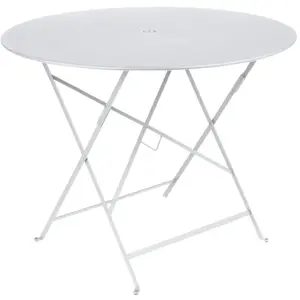 FERMOB Table de jardin Bistro - Ronde - Acier - Blanc coton - 4 personnes pas cher