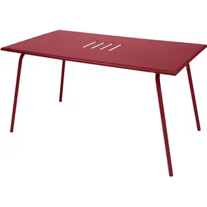 Fermob - Table rectangulaire Monceau - Rouge - Acier peint - Designer ... pas cher