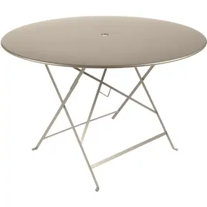FERMOB Table de jardin Bistro - Ronde - Acier - Muscade - 6 personnes pas cher