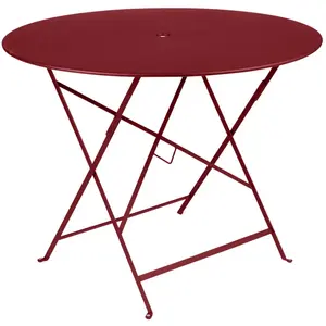 FERMOB Table de jardin Bistro - Ronde - Acier - Piment - 6 personnes pas cher