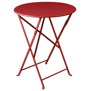 FERMOB Table de jardin pliante Bistro en métal coloris piment Ø.60 x H.74 cm pas cher