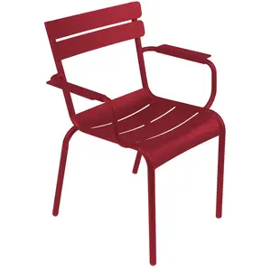 Fermob - Fauteuil empilable Luxembourg - Rouge - Aluminium laqué - Des... pas cher