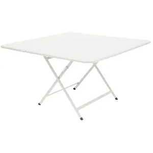 Table pliante CARACTÈRE - carré, 128 x 128 cm - 01 blanc coton Fermob pas cher