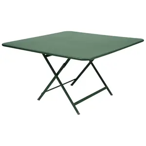 Table pliante CARACTÈRE - carré, 128 x 128 cm - 02 vert cèdre Fermob pas cher