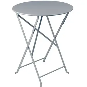 FERMOB Table de jardin Bistro pliante - Ronde - Acier - Gris - 2 personnes pas cher