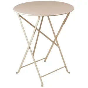 FERMOB Table de jardin Bistro pliante - Ronde - Acier - Muscade - 2 personnes pas cher