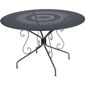 FERMOB Table de jardin Montmartre - Ronde - Acier - Carbone - 6 personnes
