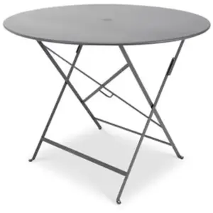 Fermob Table de jardin pliante Bistro en métal coloris carbone Ø.96 x H.74 cm pas cher
