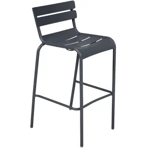 Fermob - Tabouret haut empilable Luxembourg - Noir - Aluminium laqué -... pas cher