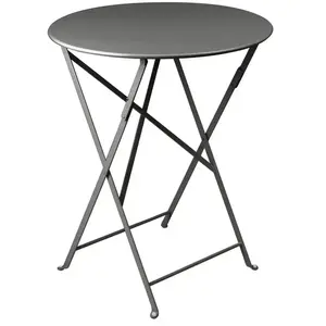 FERMOB Table de jardin pliante Bistro en métal coloris carbone Ø.60 x H.74 cm pas cher