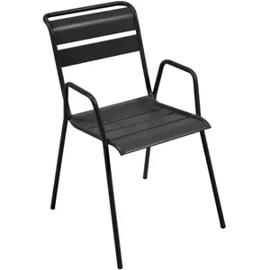 Fermob - Fauteuil bridge empilable Monceau - Noir - Acier peint - Desi...