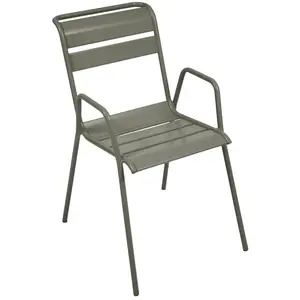 Fermob - Fauteuil bridge empilable Monceau - Gris - Acier peint - Desi...