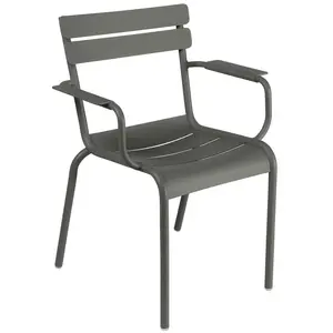 Fermob - Fauteuil empilable Luxembourg - Gris - Aluminium laqué - Desi... pas cher