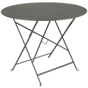 FERMOB Table de jardin Bistro - Ronde - Acier - Romarin - 5 personnes pas cher