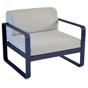 Fauteuil Bellevie Gris Flanelle en Aluminium FERMOB Métal / Tissus pas cher
