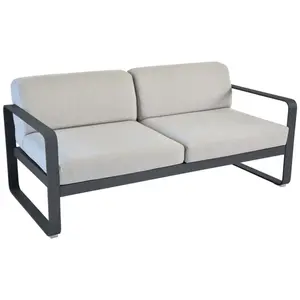 Canapé deux places BELLEVIE - 47 anthracite mat - gris flanelle Fermob pas cher