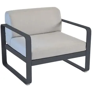 Fauteuil Bellevie Gris Flanelle en Aluminium FERMOB  Métal / Tissus