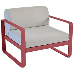 Fauteuil Bellevie Gris Flanelle en Aluminium FERMOB Métal / Tissus pas cher