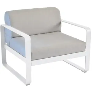 Fauteuil Bellevie Gris Flanelle en Aluminium FERMOB Métal / Tissus pas cher
